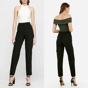 Mid Rise Black Utility Ankle Pant